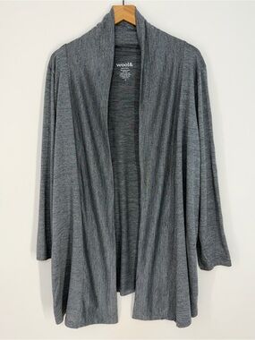 Wool& Landmark Cardigan Charcoal Heather Size 2X